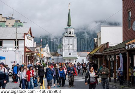 Sitka, Alaska - July 26, 2022 - View Of Sitka's Historic St. Michael's Orthodox Church Which Dates F