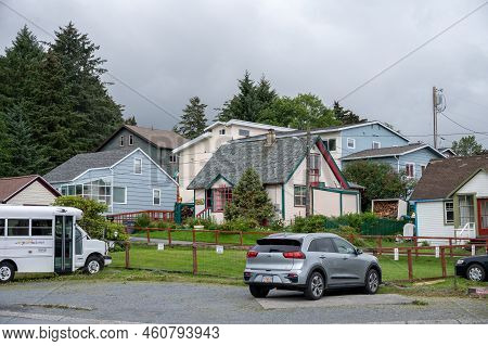Sitka, Alaska - July 26, 2022 - View Of Homes In Sitka, Alaska.