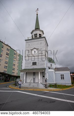 Sitka, Alaska - July 26, 2022 - Detail  Of Sitka's Historic St. Michael's Orthodox Church Which Date