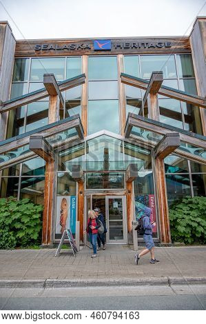 Juneau, Alaska - July 27, 2022: Exterior Detail Of The Sealaska Heritage Institute.
