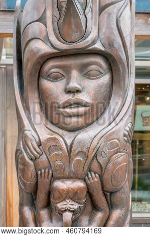 Juneau, Alaska - July 27, 2022: Exterior Detail Of The Sealaska Heritage Institute.