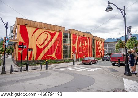 Juneau, Alaska - July 27, 2022: Exterior Detail Of The Sealaska Heritage Institute.
