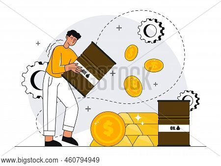 Crude Oil Investment. Financial Literacy And Entrepreneurship, Business With Energy Resources. Motiv