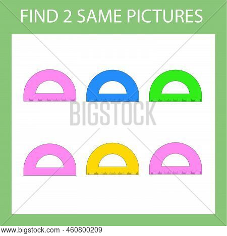 Find A Pair Game With  Colorful  Rullers.  Worksheet For Preschool Kids, Kids Activity Sheet, Printa