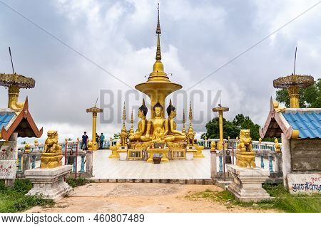 Chiang Mai, Thailand – 25 May 2021, The Outstanding Four Buddha Statue Sit Forward To 4 Directions O