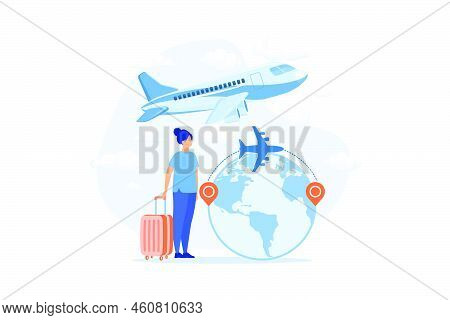 Intercontinental Transportation, Plane At Airport, Boarding Pass, Flight Route, Passenger, Traveler 