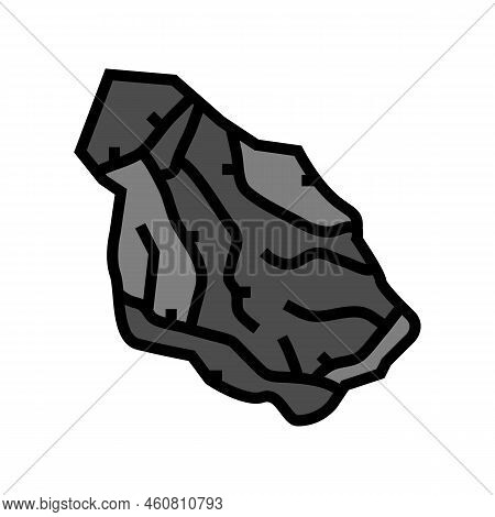 Slate Stone Rock Color Icon Vector. Slate Stone Rock Sign. Isolated Symbol Illustration