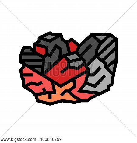Garnet Stone Rock Color Icon Vector. Garnet Stone Rock Sign. Isolated Symbol Illustration