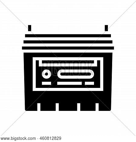 Flooded Lead Acid Battery Glyph Icon Vector. Flooded Lead Acid Battery Sign. Isolated Symbol Illustr