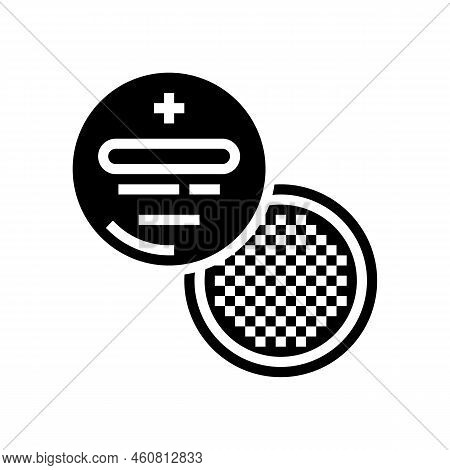 Cr2032 Button Battery Glyph Icon Vector. Cr2032 Button Battery Sign. Isolated Symbol Illustration