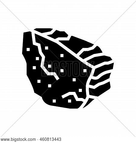 Basalt Stone Rock Glyph Icon Vector. Basalt Stone Rock Sign. Isolated Symbol Illustration