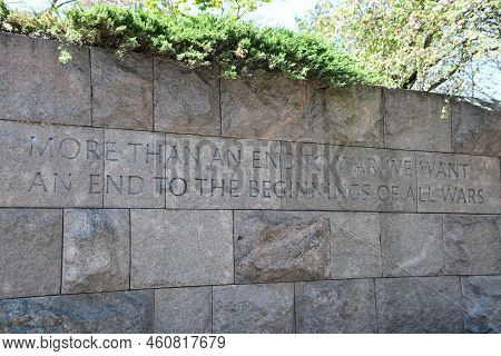 Washington Dc - Apr 5: Franklin Delano Roosevelt Memorial In Washington Dc, As Seen On April 5, 2021