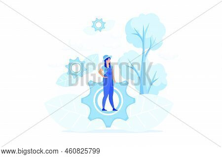 Ecology Protection. Environment Preservation, Nature Conservation, Eco Friendly Mechanism Idea. Cogw