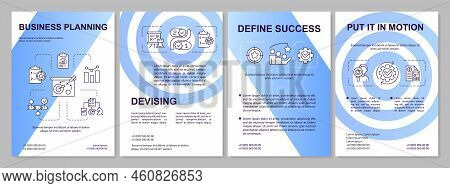 Business Planning Blue Gardient Brochure Template. Enterprise Development. Leaflet Design With Linea