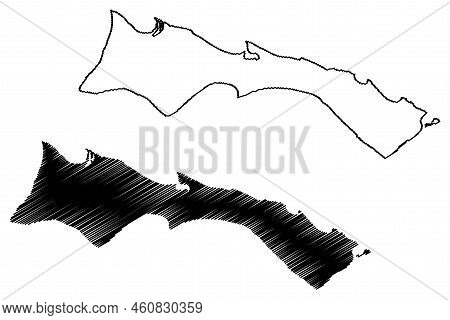Mayaguana Island (commonwealth Of The Bahamas, Cenrtal America, Caribbean Islands) Map Vector Illust