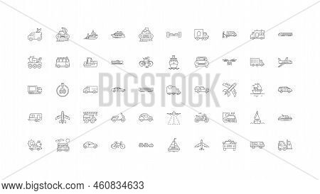 Delevery Concept Illustration, Linear Icons, Line Signs Set, Vector Collection