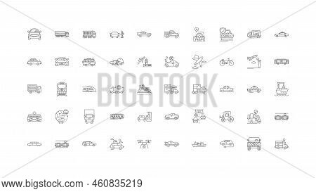 Delevery Ideas, Linear Icons, Line Signs Set, Vector Collection