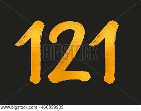 121 Number Logo Vector Illustration, 121 Years Anniversary Celebration Vector Template,  121th Birth