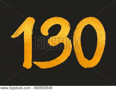 130 Number Logo Vector Illustration, 130 Years Anniversary Celebration Vector Template,  130th Birth