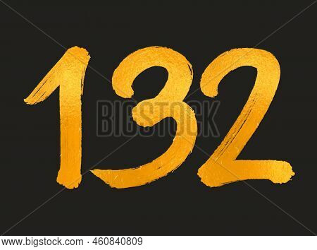 132 Number Logo Vector Illustration, 132 Years Anniversary Celebration Vector Template,  132th Birth