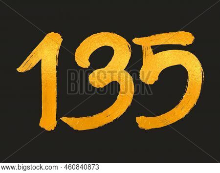 135 Number Logo Vector Illustration, 135 Years Anniversary Celebration Vector Template,  135th Birth