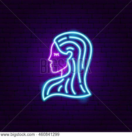 Virgo Zodiac Neon. Vector Illustration Of Horoscope Promotion.