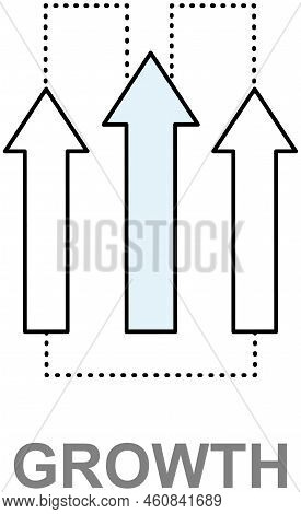 Ascending Arrows Set Isolated On White. Business Arrow Target Direction Concept To Success. Finance 