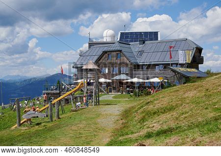 Gerlitzen, Carinthia, Austria - August 01, 2022: Alpine Inn On The Top Of Gerlitzen Alpe In Austria 