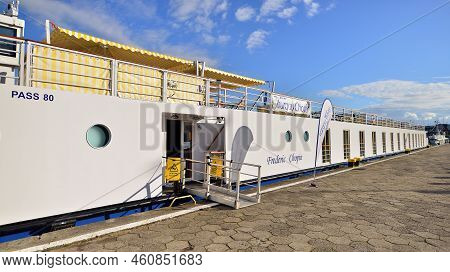 Szczecin. Poland. 30 August 2022. View Of The Intimate And Deluxe Mv Frederic Chopin  Ship Moored At
