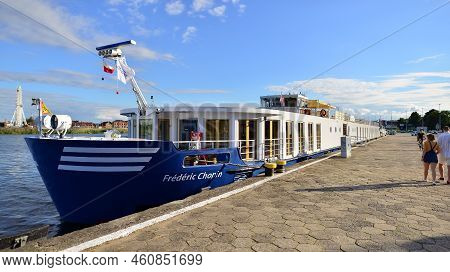 Szczecin. Poland. 30 August 2022. View Of The Intimate And Deluxe Mv Frederic Chopin  Ship Moored At