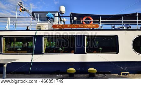 Szczecin. Poland. 30 August 2022. View Of The Intimate And Deluxe Ms Princess Ship Moored At Bouleva