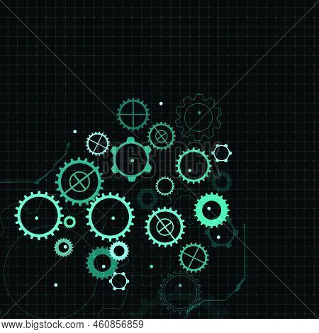 Abstract Modern Gear Whell Technology Moving Concept Vector Background