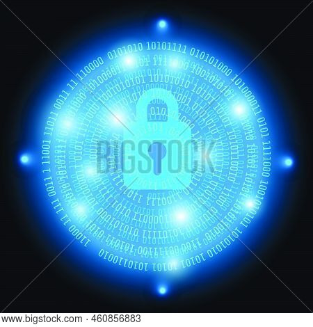 Abstract Technology Binary Numeral System Security Concept Vector Background
