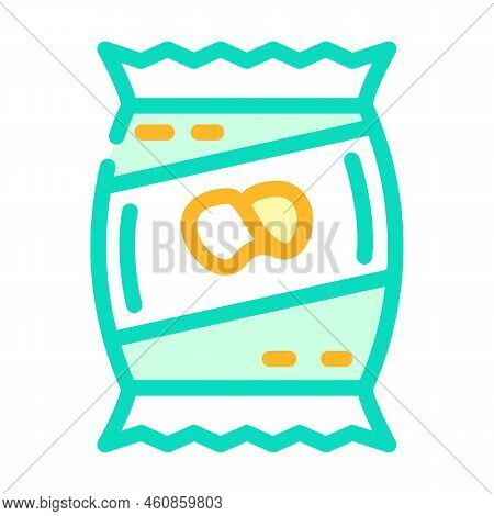 Chips Crunchy Potatoes Color Icon Vector. Chips Crunchy Potatoes Sign. Isolated Symbol Illustration