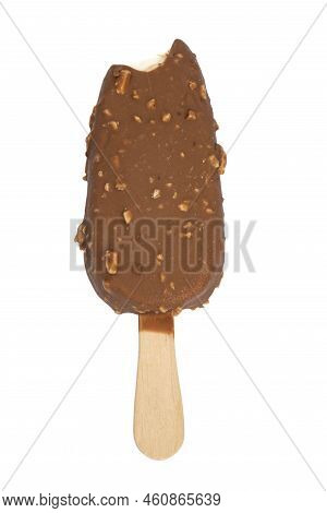 Chocolate Glazed Icecream Escimo Tasty Isolated On The White