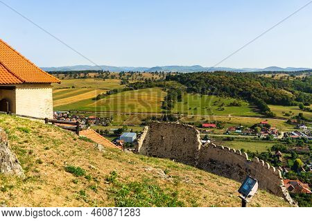 Famous Rupea Fortress In Transylvania, Romania. Rupea Citadel (cetatea Rupea)