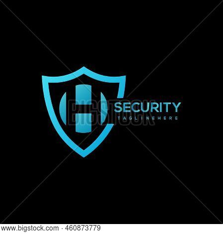Security Company Logo . Abstract Symbol Of Security. Shield Logo. Shield Icon.with Elipse  Letter Lo