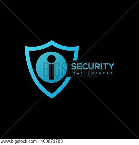 Security Company Logo . Abstract Symbol Of Security. Shield Logo. Shield Icon.with Elipse  I  Letter