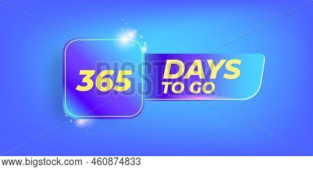365 Days To Go Countdown Blue Modern Horizontal Banner Design Template. 365 Days To Go Sale Announce