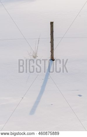 Electric Fence Buried In Snow In Waterbury Center Vermont