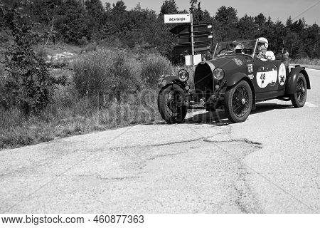 Bugatti T40 1929 On An Old Racing Car In Rally Mille Miglia 2022 The Famous Italian Historical Race