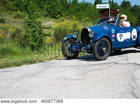 Bugatti T40 1929 On An Old Racing Car In Rally Mille Miglia 2022 The Famous Italian Historical Race