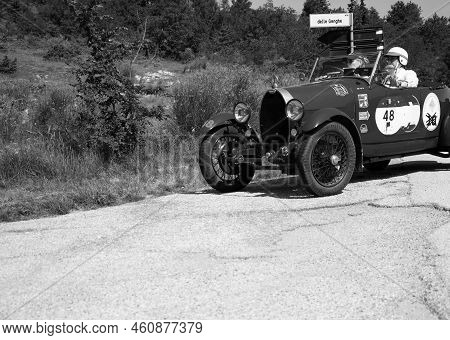 Bugatti T40 1929 On An Old Racing Car In Rally Mille Miglia 2022 The Famous Italian Historical Race