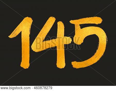 145 Number Logo Vector Illustration, 145 Years Anniversary Celebration Vector Template,  145th Birth