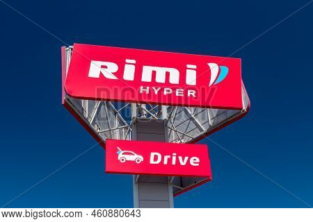 Tallinn, Estonia - June 19, 2022: Logo Of Rimi Hyper. Rimi Baltic Is Retail Store In Estonia, Latvia