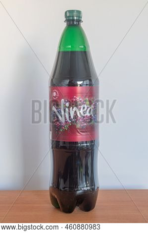 Pruszcz Gdanski, Poland - June 21, 2022: Bottle Of Red Vinea Drink.