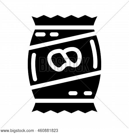 Chips Crunchy Potatoes Glyph Icon Vector. Chips Crunchy Potatoes Sign. Isolated Symbol Illustration