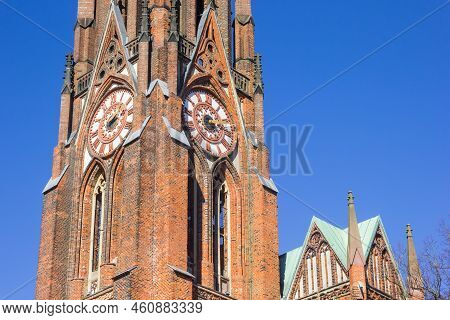 Clock Of The Historc Great Church In Bremerhaven, Germany