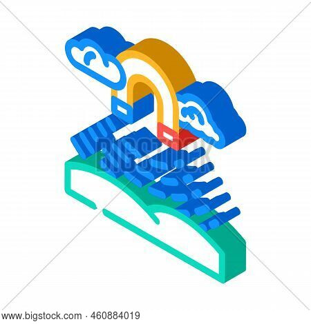 Geomagnetic Storm Isometric Icon Vector. Geomagnetic Storm Sign. Isolated Symbol Illustration