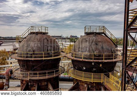 Historical Buildings In Ostrava Dolni Vitkovice District With The Technical Museum, Czech Republic